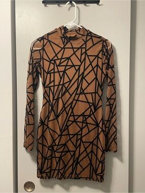 Brown and Black Dress